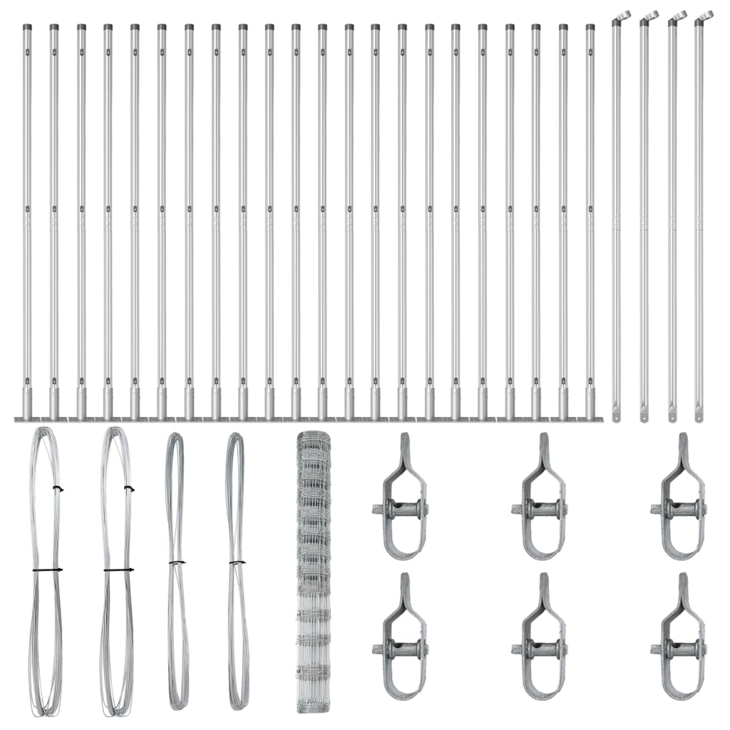 Recinzione da Campo  1.5x50 m Acciaio Galvanizzato