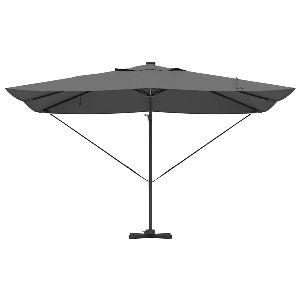 Ombrellone a sbalzo Roma con LED Antracite 352x251x265 cm Alluminio