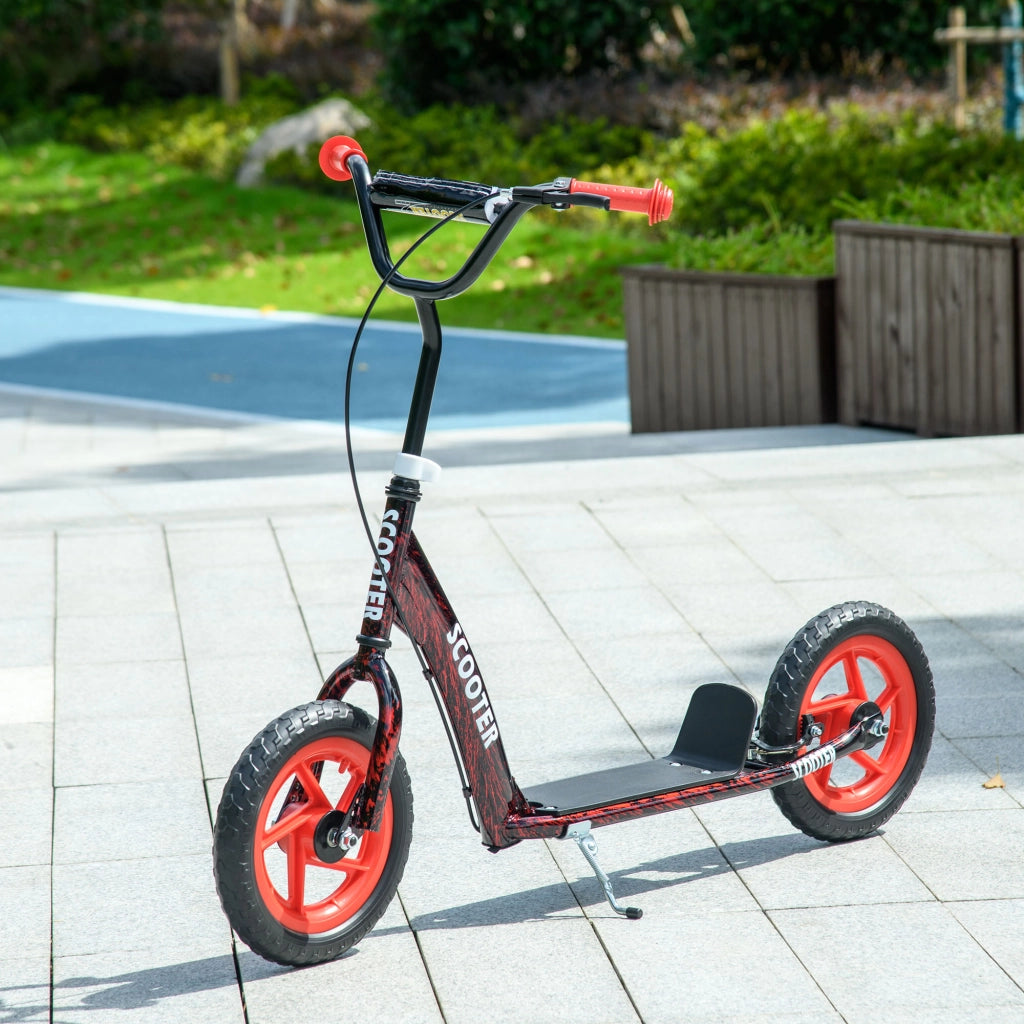 Monopattino per Bambini ¨C zephmum ¨C Regolabile in Altezza, 2 Ruote, Rosso, Acciaio e Plastica