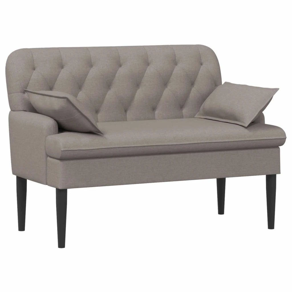 Loveseat con bottoni imbottiti Tortora 111 x 68 x 80 cm Tessuto 42041802