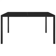 Tavolo da Giardino | Tavolino da esterno 130x130x72 cm Nero in Acciaio e Vetro