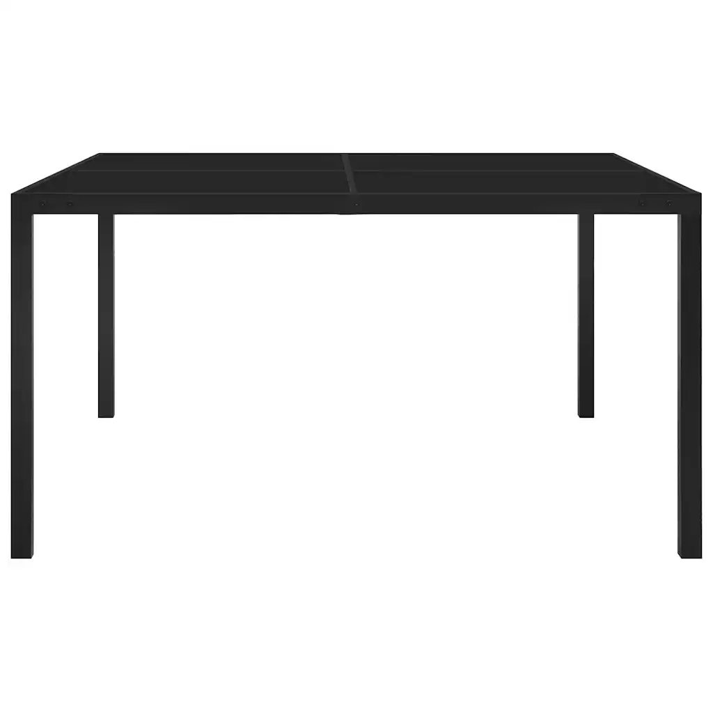 Tavolo da Giardino | Tavolino da esterno 130x130x72 cm Nero in Acciaio e Vetro