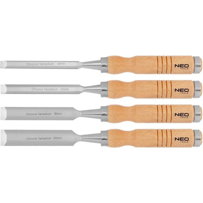 Topex 37-800 scalpelli 6 12 18 2 24 mm set di 4 pezzi. manico ds