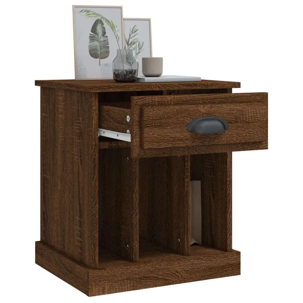 Set di 2 Comodini | Armadio da Notte | Mobiletto da notte Rovere Marrone 43x36x50 cm