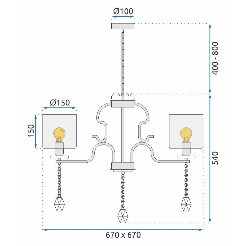 Lampada Cristal APP958-5CP