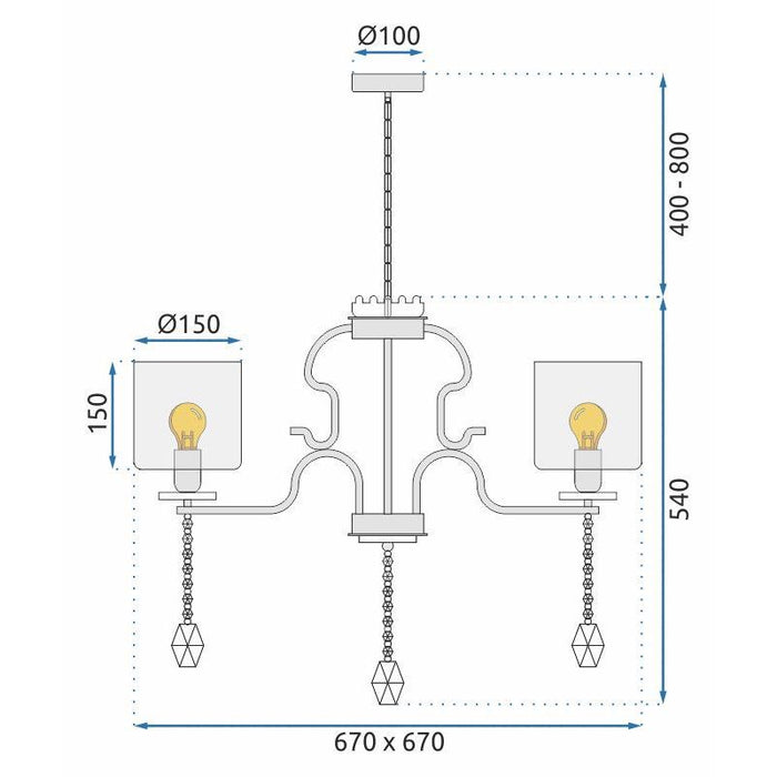 Lampada Cristal APP958-5CP