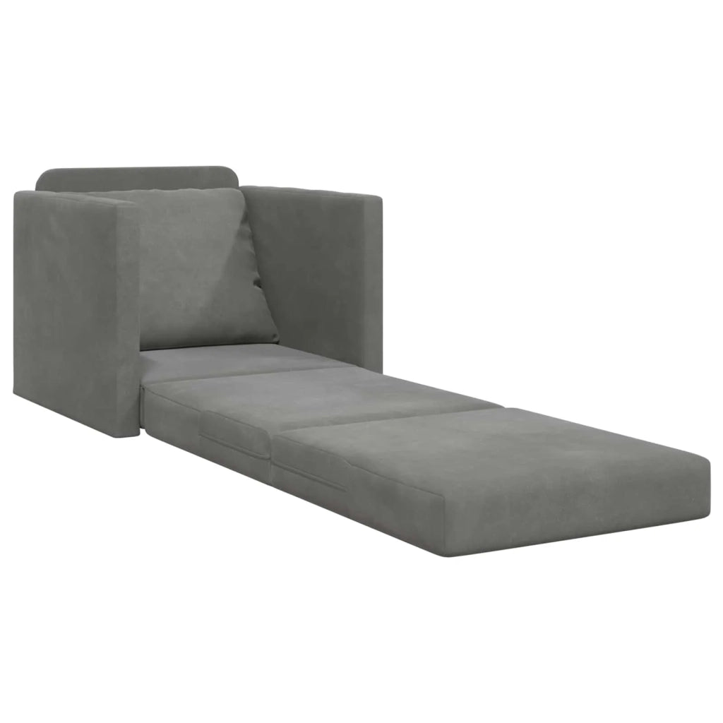 Divano letto Grigio scuro 74 x 77 x 81 cm Velluto 4106613