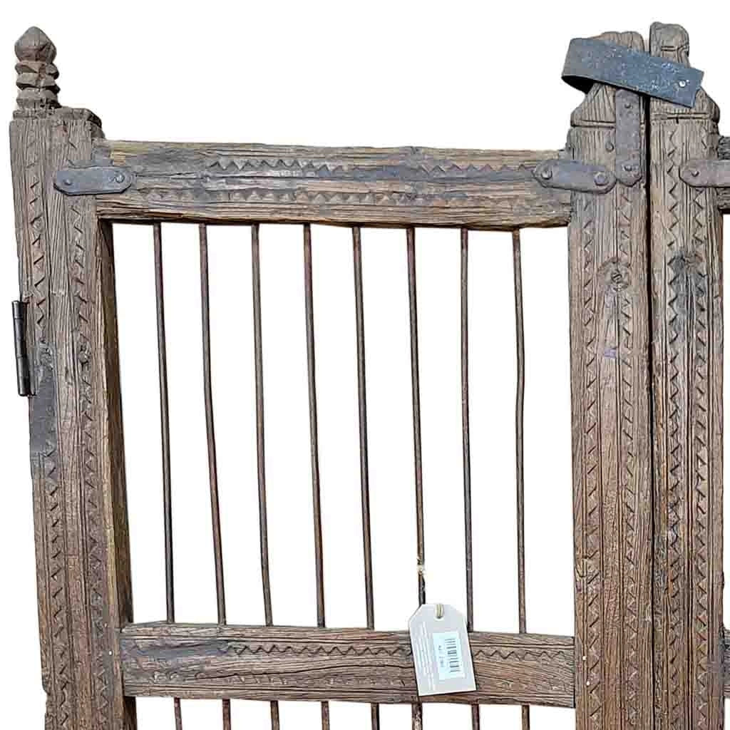 Porta in legno con finitura artigianale marrone 103x3x105 h cm