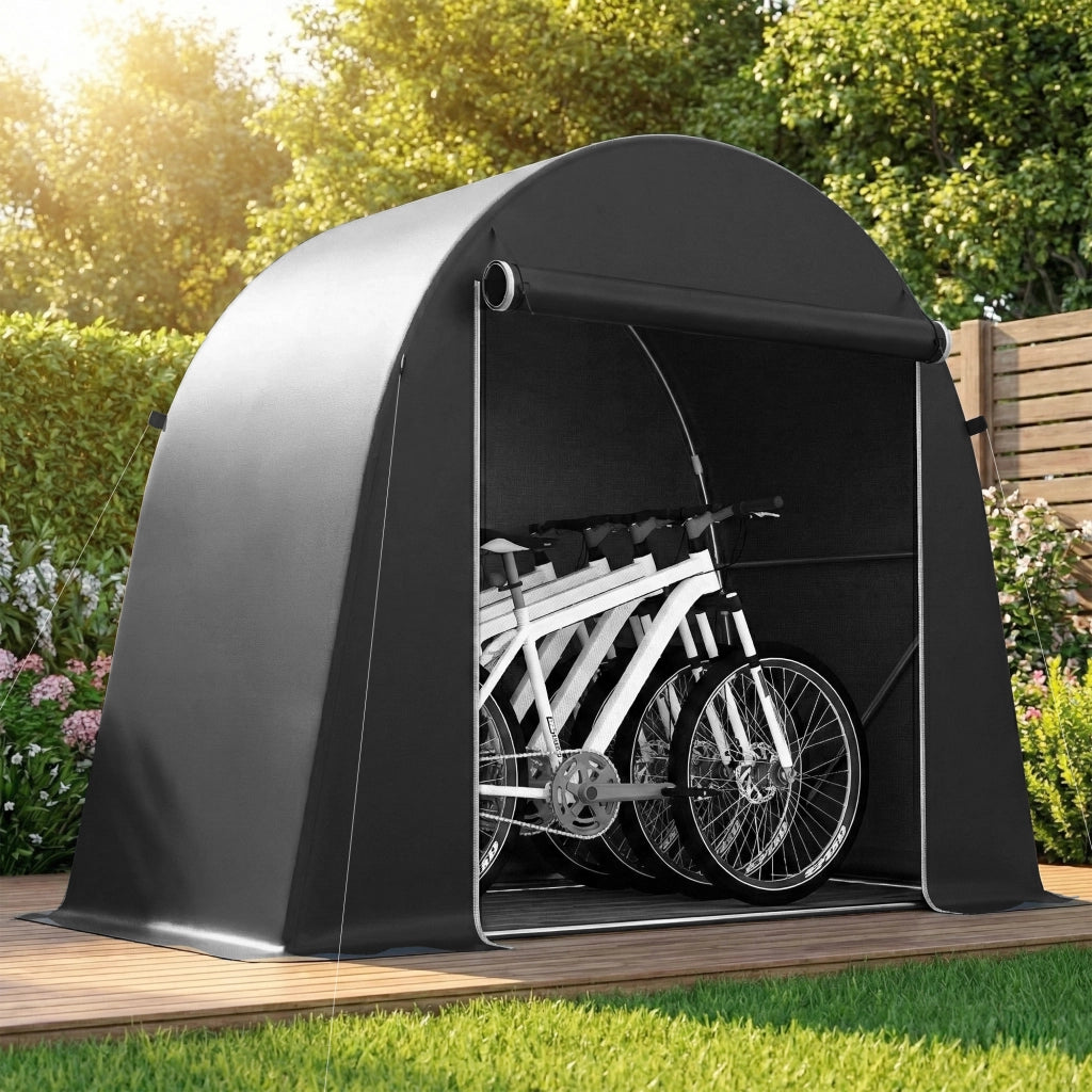 Casetta da giardino pieghevole ¨C zephmum ¨C metallo grigio scuro 200x120x120 cm
