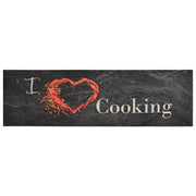 Tappeto da Cucina Lavabile Nero Cucinare 45x150 cm Velluto 136549