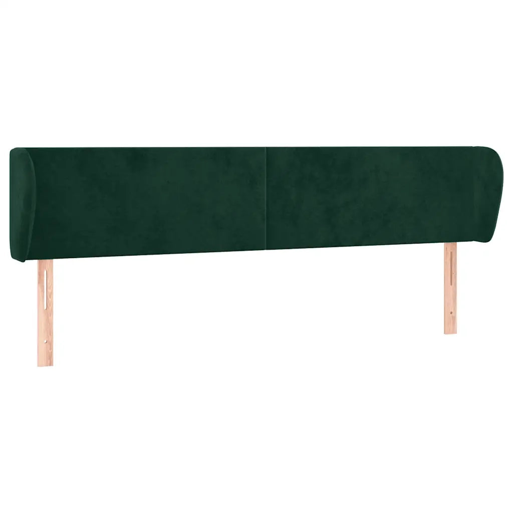 Testiera | Testata ad Orecchio Verde Scuro 183x23x78/88 cm in Velluto