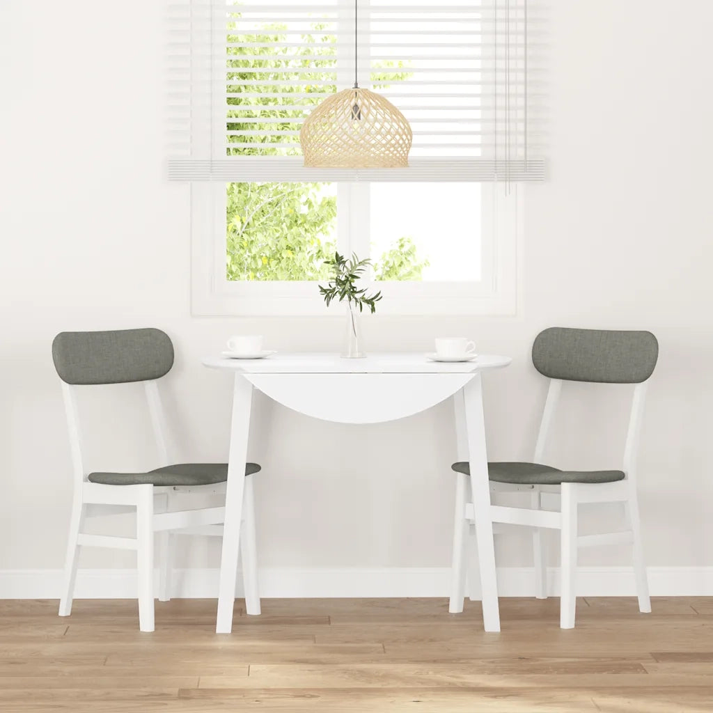 Sedie da Pranzo con Cuscini 2 pz | Sedie da cucina Bianco Legno Massello di Hevea