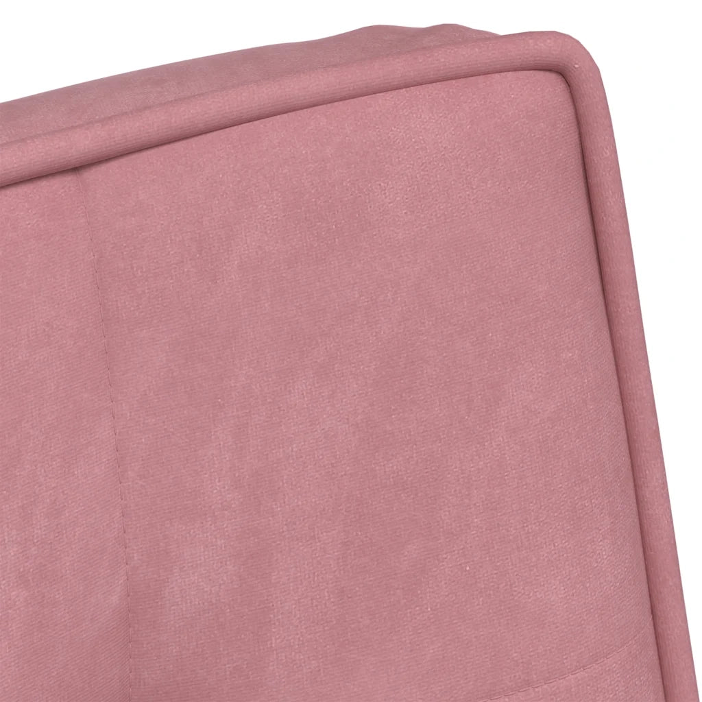 Divano Sedia-Poltrona Relax con Poggiapiedi Rosa in Velluto 648749