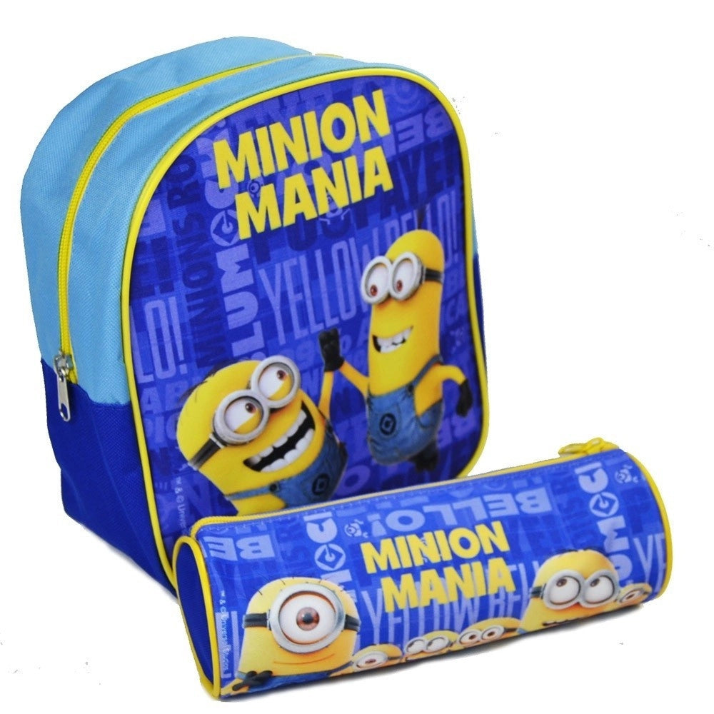 Trade Shop - Zaino Zainetto Asilo Minons Mania + Astuccio Tombolino Kit Scuola -
