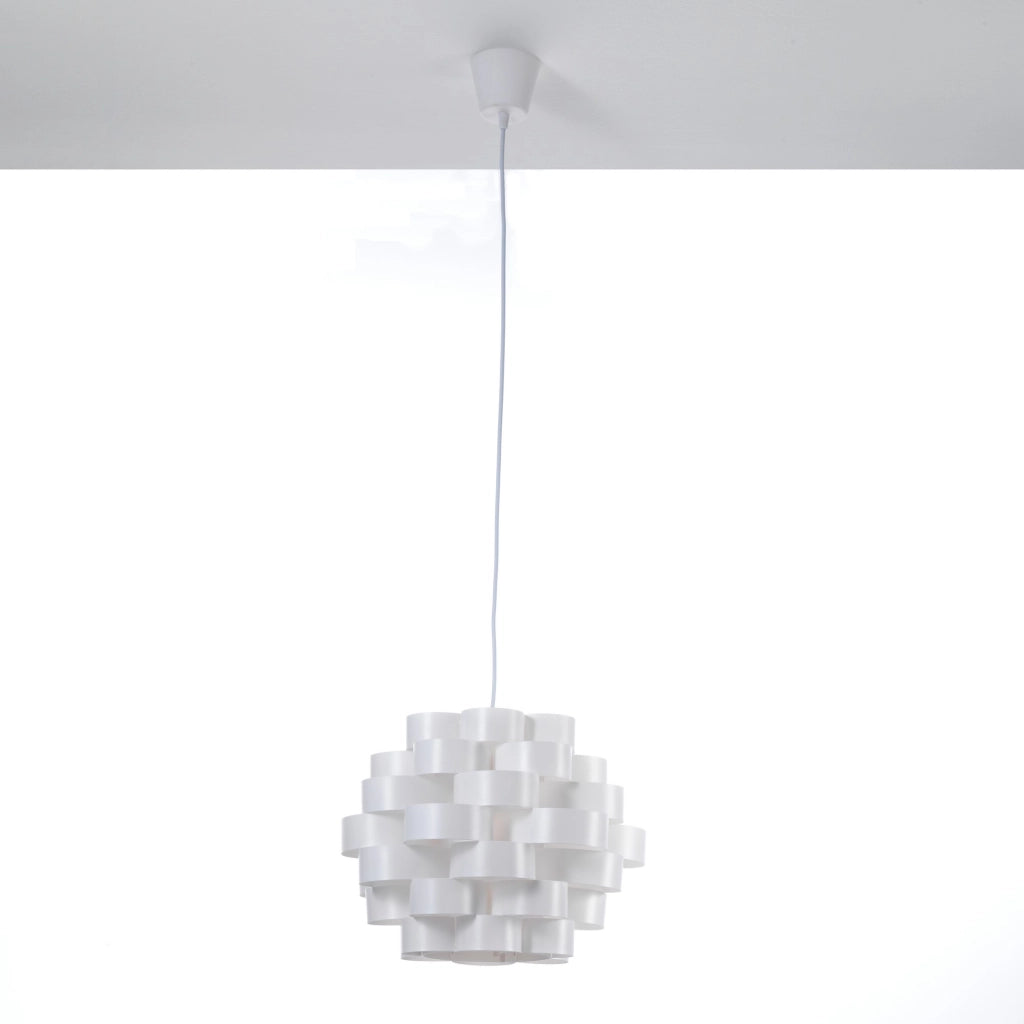 Lampadario in polipropilene bianco opaco cm H.30 x Ø.40