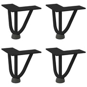 Set di 4 gambe per tavolino da caffè a forcina alte 10 cm con piedini regolabili stile moderno acciaio nero 02_0056727