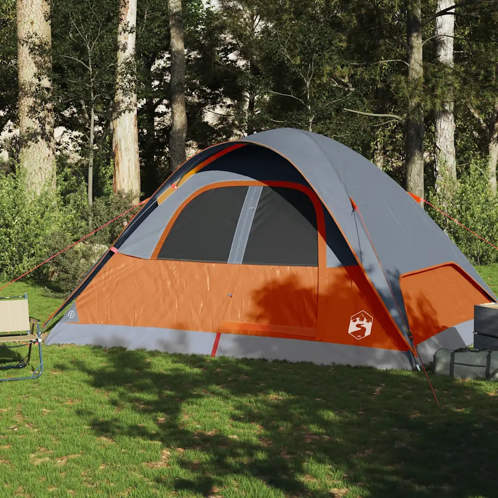 Tenda Familiare a Cupola 6 Persone-Tenda da campeggio Arancione Impermeabile 706098