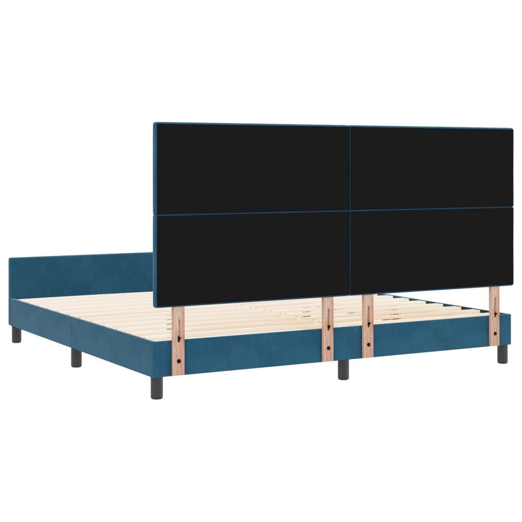 Letto Blu Scuro 200x200 cm in Velluto
