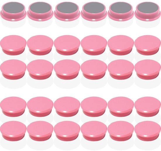 Magnetici per lavagne magnetiche - 30 pezzi forti magnetici rosa per frigoriferi - Magnetici rotondi mini per lavagne, pareti magnetiche e lavagne da attacchi - Piccoli magnetici, magnetici colorati per lavagne da cucina, ufficio, scuola