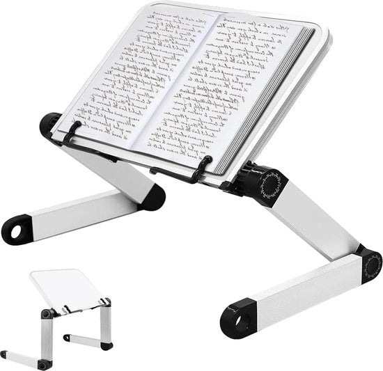 Registrazione libri in altezza regolabile - braccia in alluminio durato - libreria da lettura - supporto per libri ricette - supporto per laptop iPad