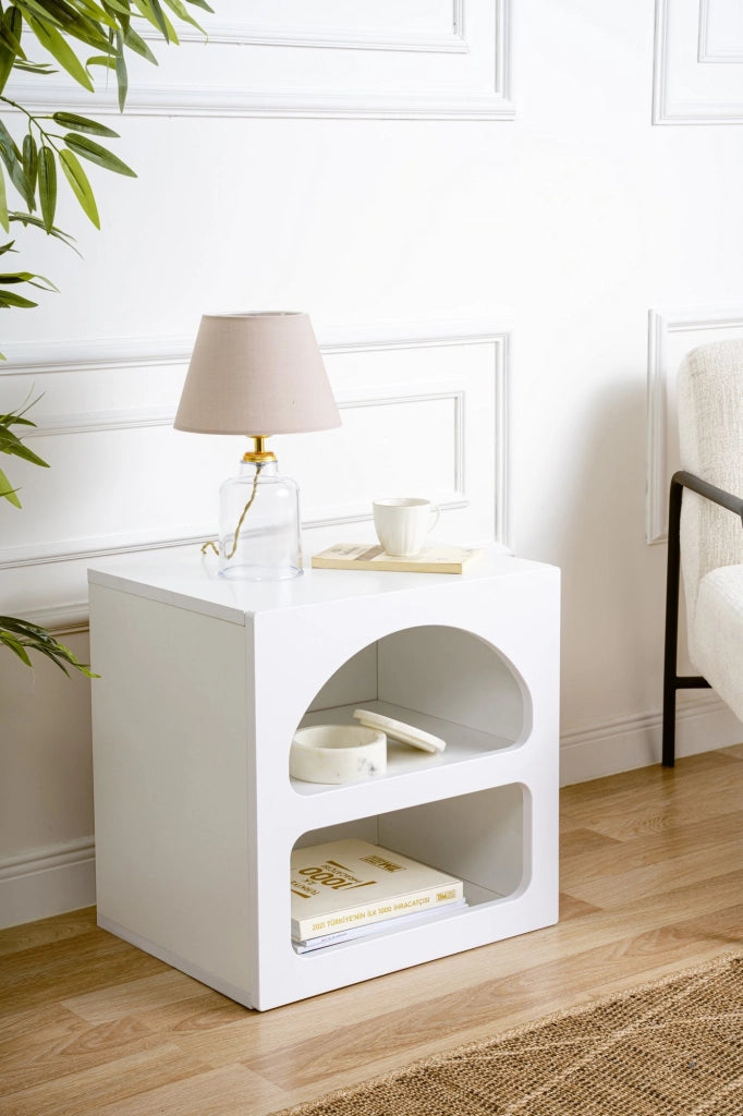 Comodino in legno "Lorin" 50 x 40 x 50 cm - Bianco