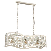 Lampada sospesa Provence 3xE27 foglie argento Luminex