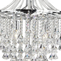 Lampadario Classico Dorchester Acciaio Cromo Vetro 5 Luci E14