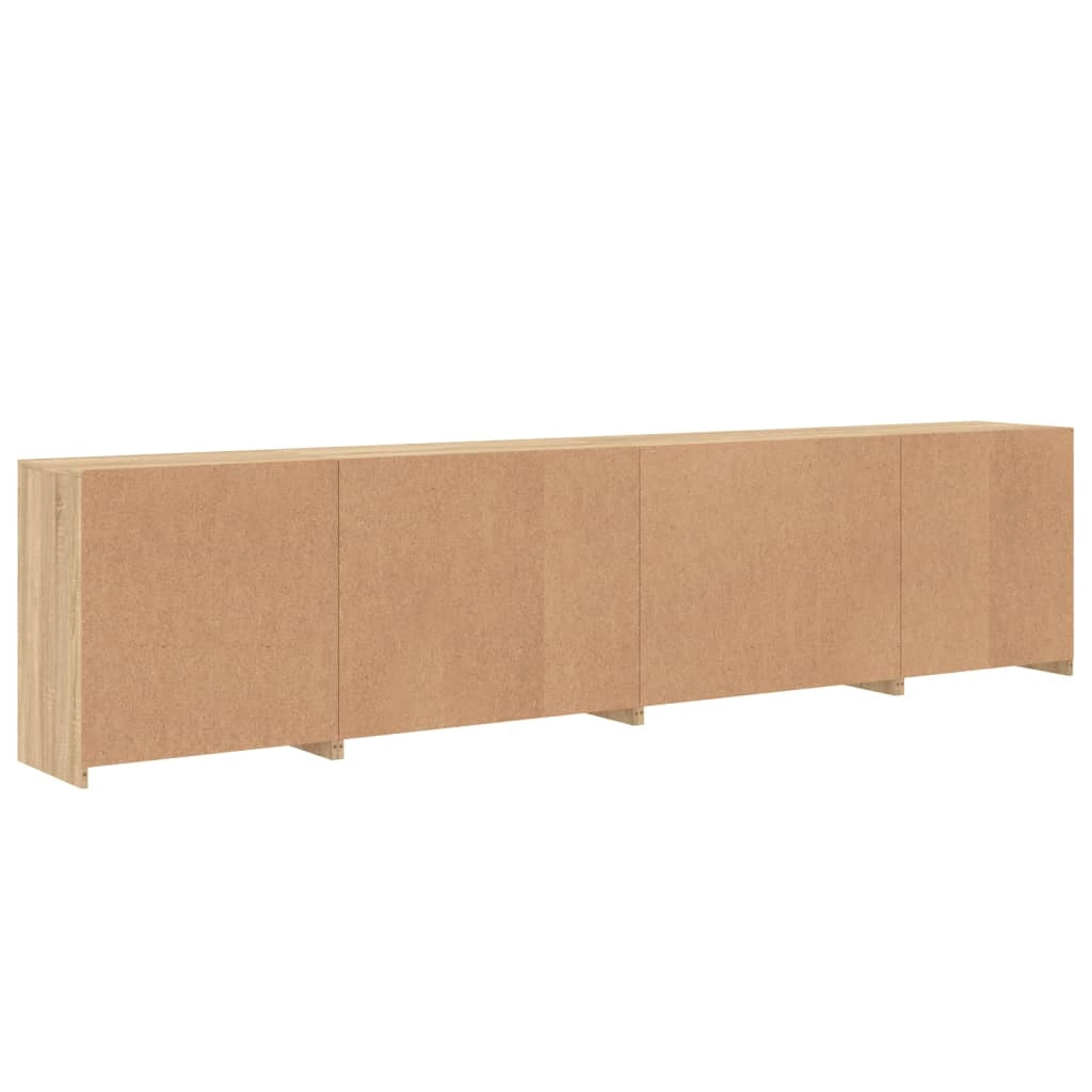 Buffet credenza cassettiera armadio mobile contenitore organizer per cucina soggiorno salotto con luci LED Sonoma 283 x 37 x 67 cm marrone 02_0029957