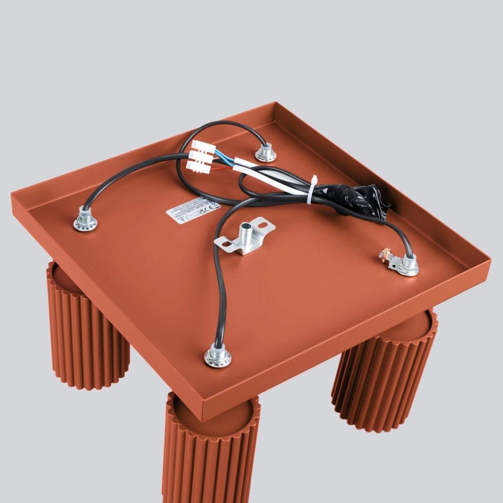 Plafoniera moderna quadrata 25 cm rossa 4xGU10 GRAVIO