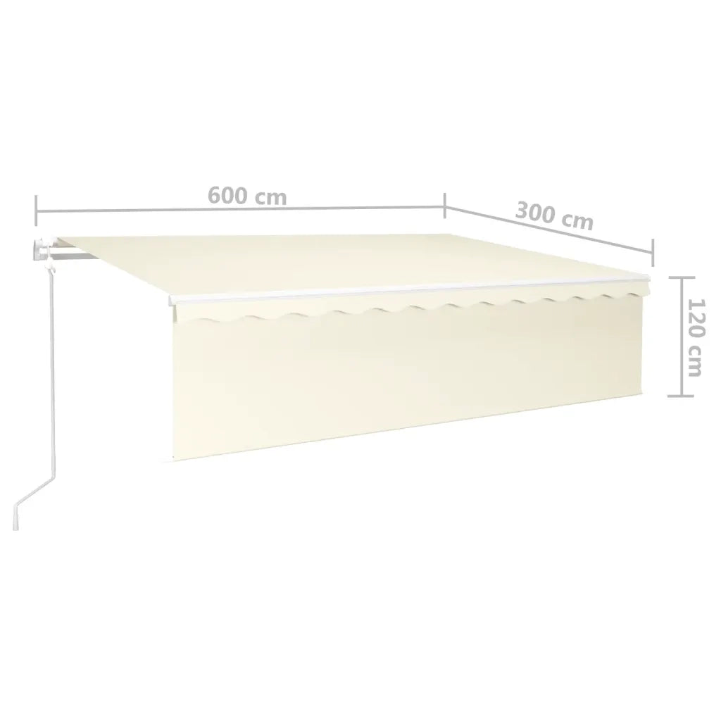 Tenda Automatica con Parasole LED e Sensore Vento 6x3 m Crema