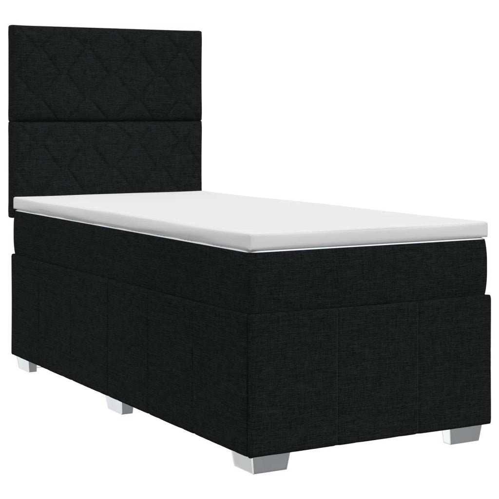Letto box spring con materasso Nero 80 x 200 cm Tessuto 3454017