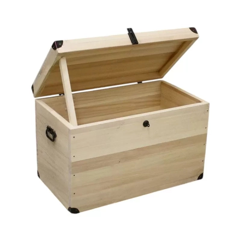 Cassapanca baule in legno grezza l.80 p.45 h.50 (543) - Mobili 2G