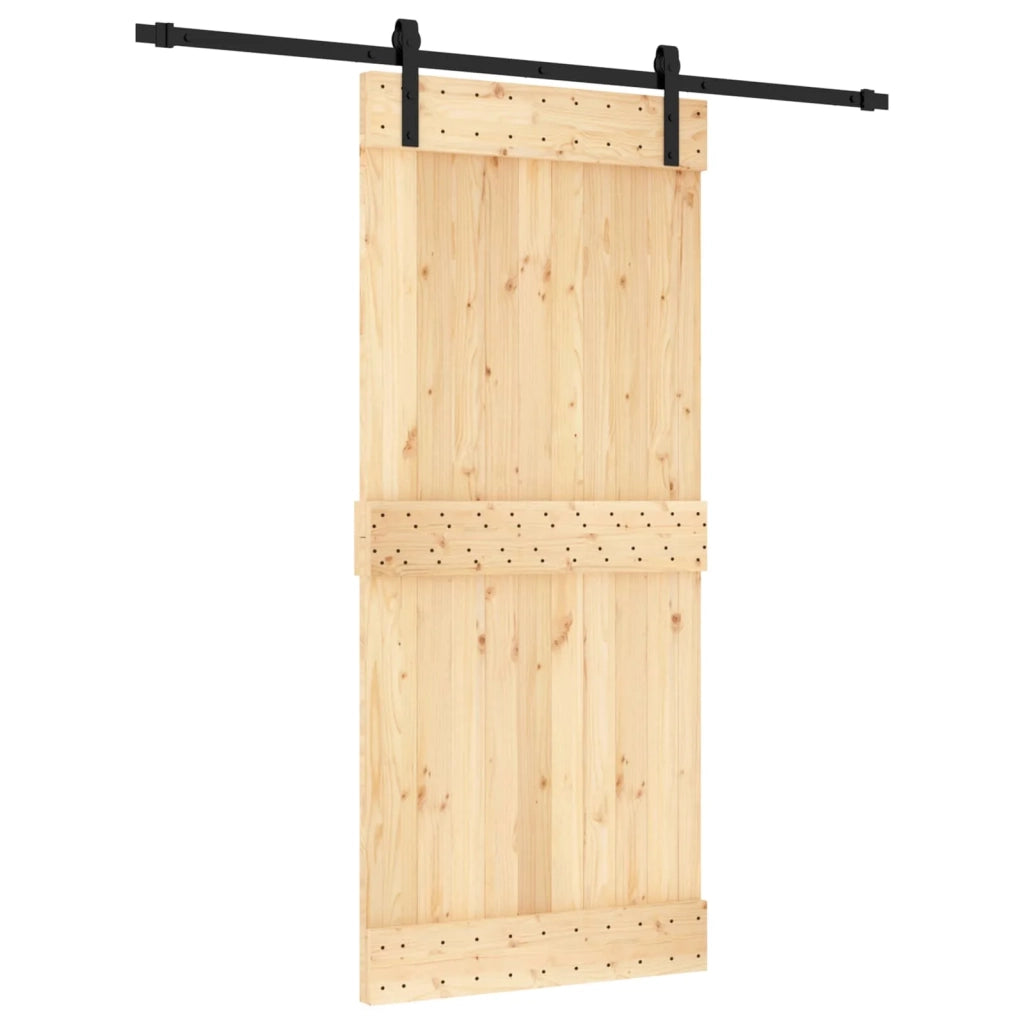 Porta scorrevole Naturale e Nero 90 x 210 cm