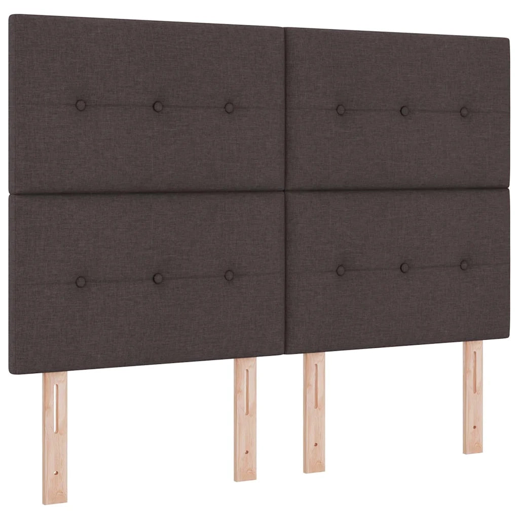Letto a molle con materasso Marrone scuro 140 x 190 cm Tessuto