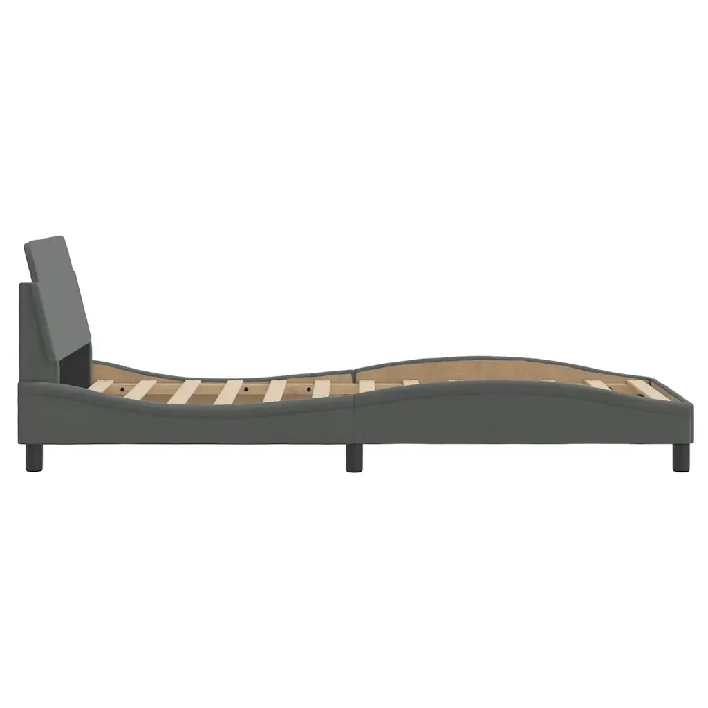 vidaXL Giroletto senza Materasso Grigio Scuro 90x190 cm Tessuto