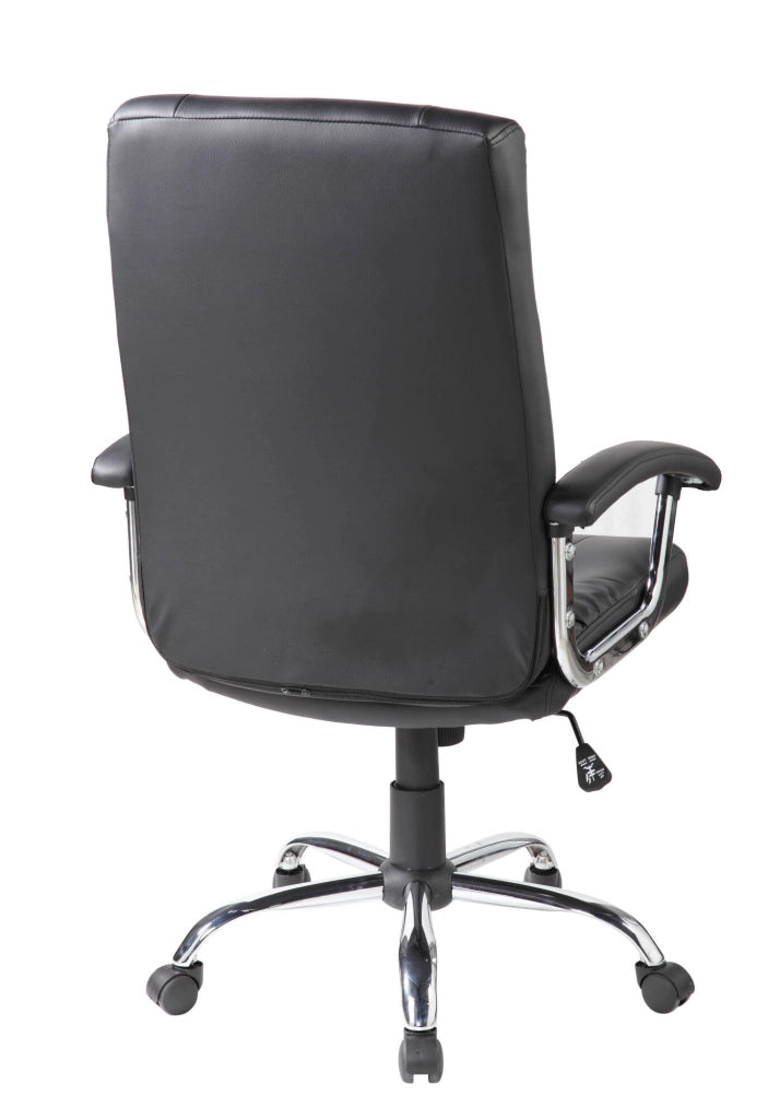 Sedia da ufficio Alberica, Poltrona direzionale con braccioli, Sedia ergonomica da ufficio, 69x64h106/116 cm, Nero