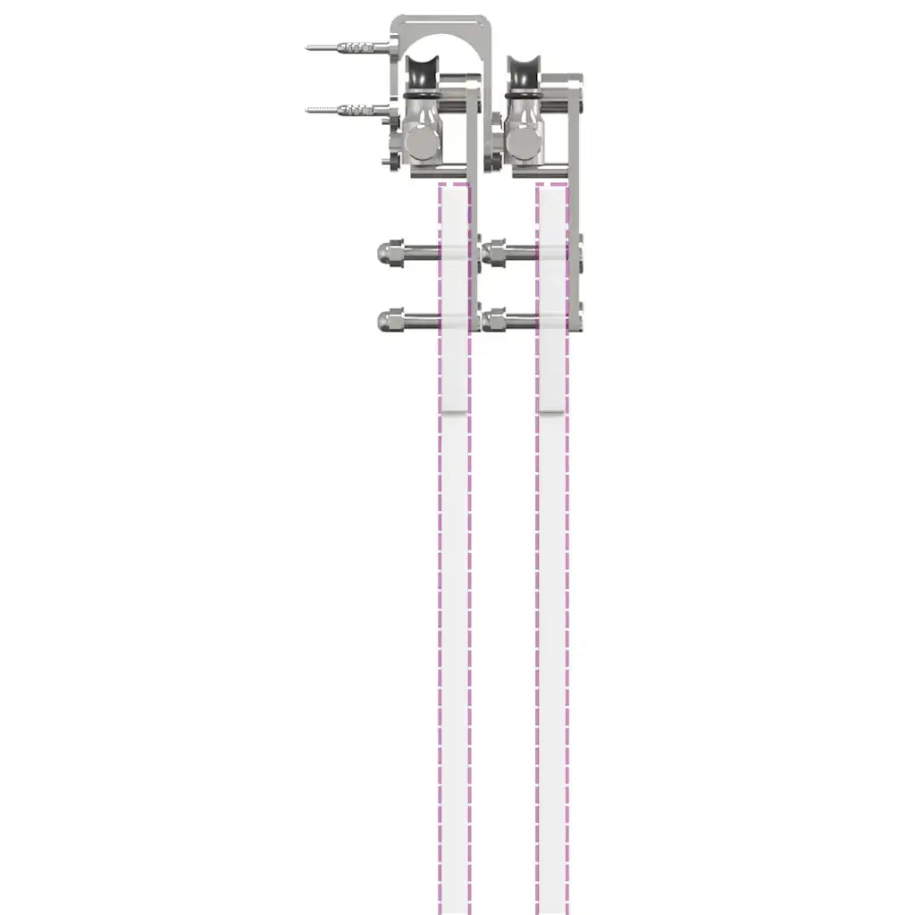 Kit Binari Porta Scorrevole 366 cm Acciaio Inossidabile Argento 3295773