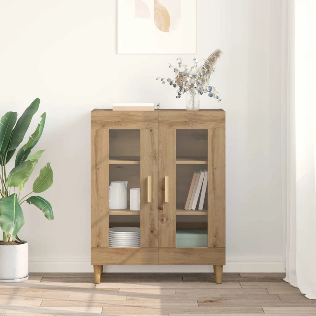 Credenza | Madia | Buffet da pranzo | Armadio da pranzo Rovere artigianale 69,5 x 34 x 90 cm Legno multistrato