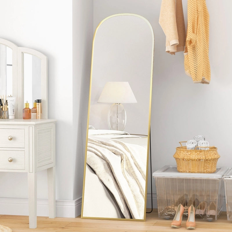 Specchio da terra, specchio a figura intera, specchio grande, design moderno, 50 cm x 1,5 cm x 161,5 cm, oro