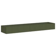 Fioriera | Cassetta per fiori | Vaso Verde Oliva 360x80x40 cm in Acciaio