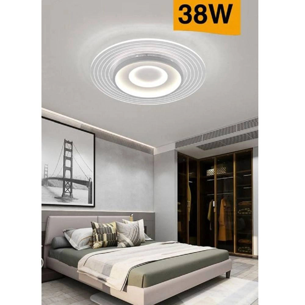 Trade Shop - Plafoniera Led Moderna 38 Watt Finitura Bianca Luce Calda Fredda Naturale C40-b - -bianco Naturale      -