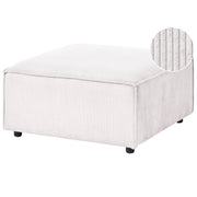 Pouf imbottito modulo poggiapiedi quadrato gambe nere in corda bianco sporco Stile moderno