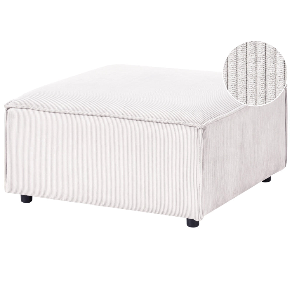 Pouf imbottito modulo poggiapiedi quadrato gambe nere in corda bianco sporco Stile moderno