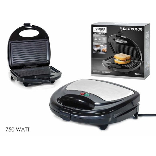 TOSTIERA ROSTY 750W NERA E ACCIAIO