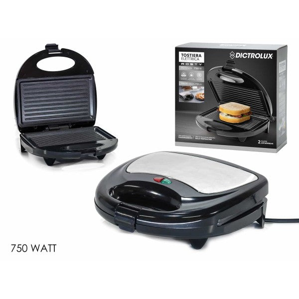 TOSTIERA ROSTY 750W NERA E ACCIAIO