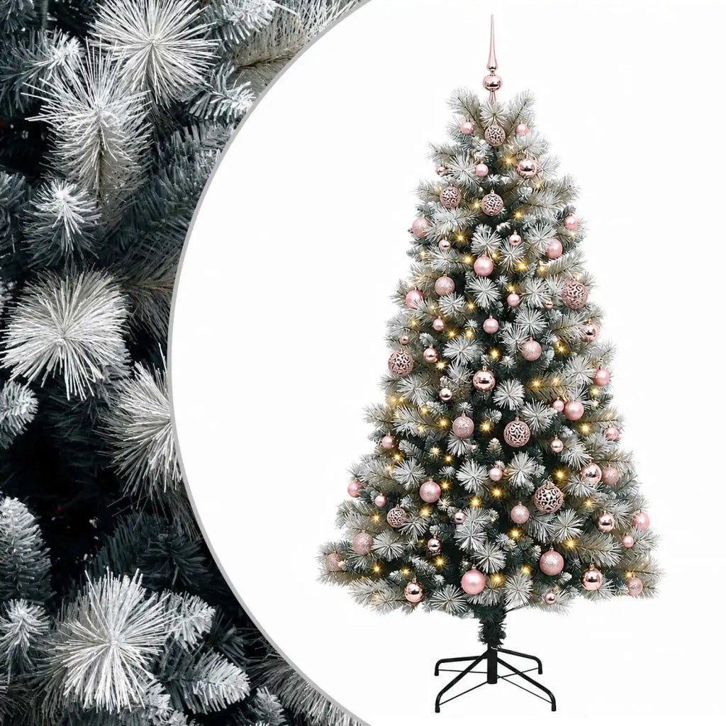 Albero di Natale artificiale con rami snodati e palline 240 cm 3466760