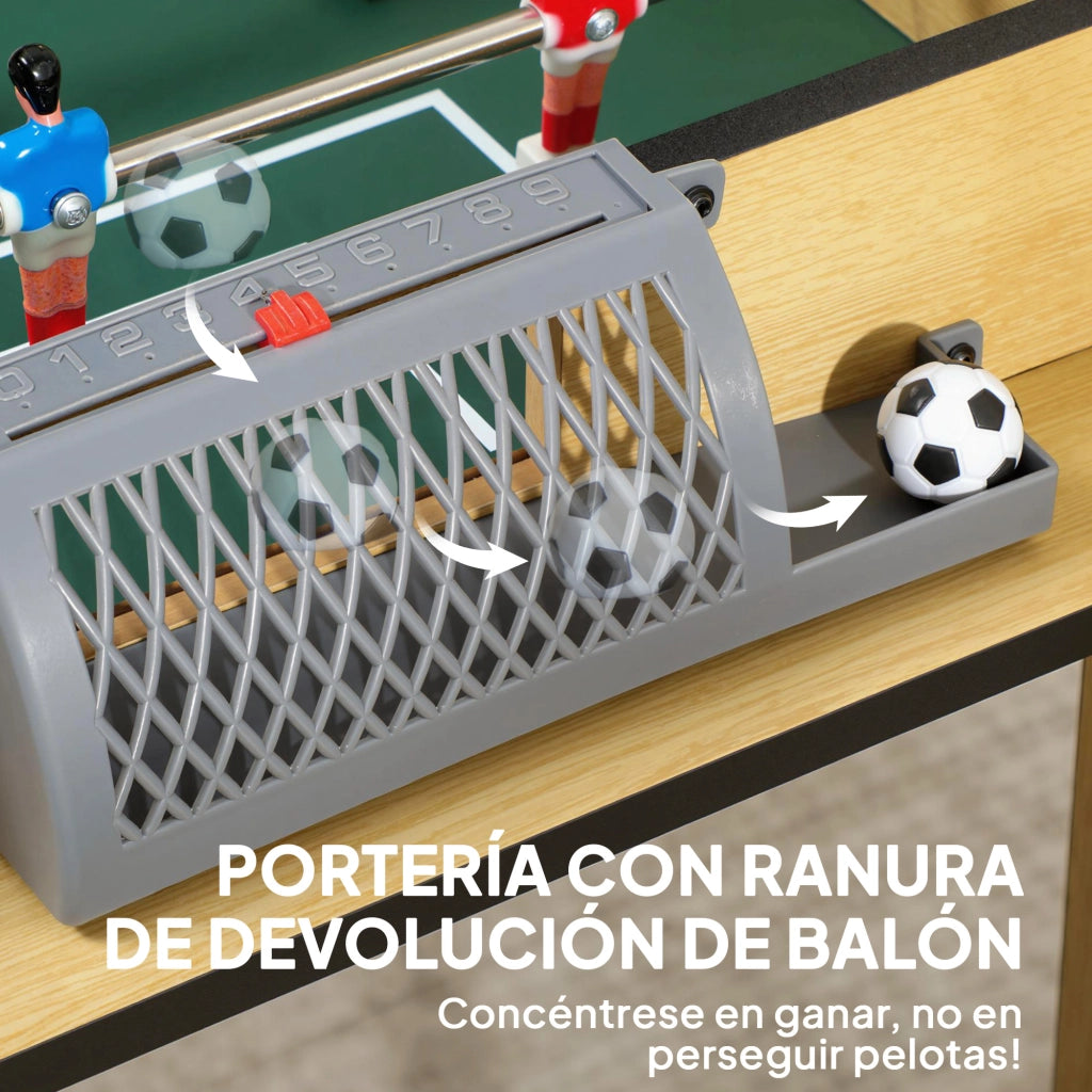 Tavolo da calcio per bambini in legno con marcatori e 18 giocatori ¨C zephmum ¨C naturale 75x66x75 cm