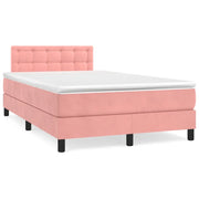 Letto a Molle con Materasso e LED Rosa 120x190 cm in Vellutocod mxl 91851