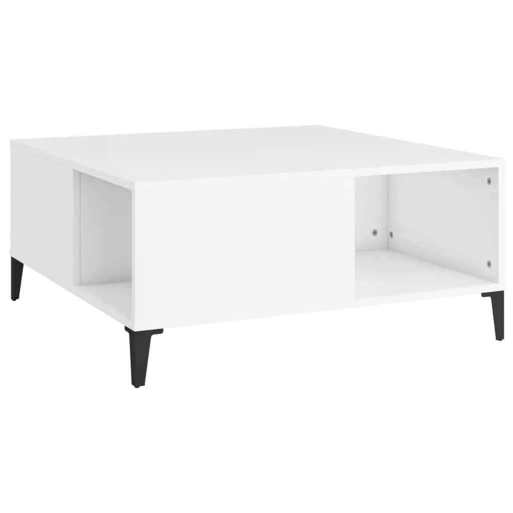 Tavolino da Salotto-Tavolino da soggiorno-Tavolo Bianco 80x80x36,5 cm in Legno Multistrato 800442