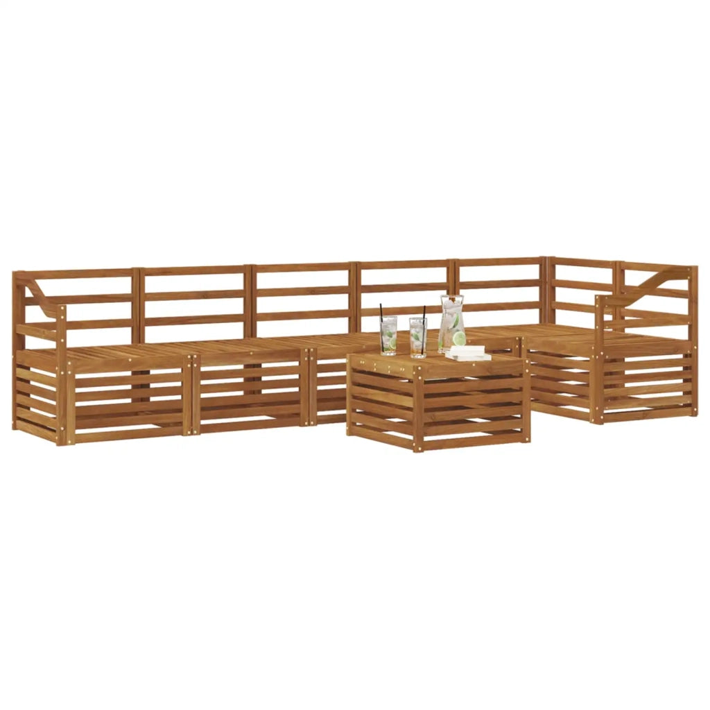 Set divano sezionale 7 pcs Naturale Legno di Acacia Massello 3374944